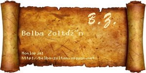 Belba Zoltán névjegykártya